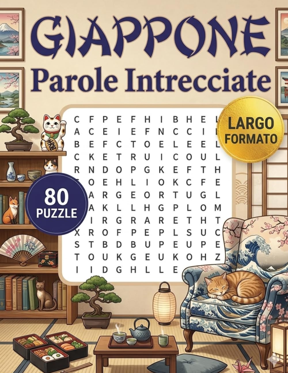 Giappone - parole intrecciate: 80 Sfide Enigmistiche a Tema: Tokyo, Sushi, Samurai, Natura e Cultura Pop. Formato Grande.