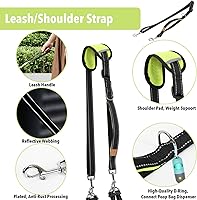 Vista 7 de Silla de ruedas ajustable para perro con ropa de alta visibilidad, correa para perro, silla de ruedas elevadora para patas traseras, máximo 6