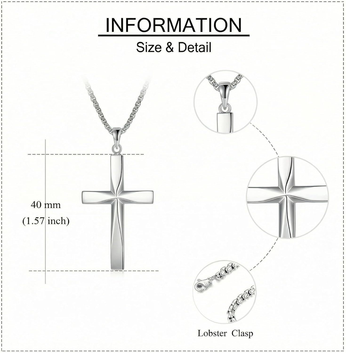 ONEFINITY Cross Necklace Religious Cross Pendant Necklace Origami Cross Jewelry Gifts for Women Men