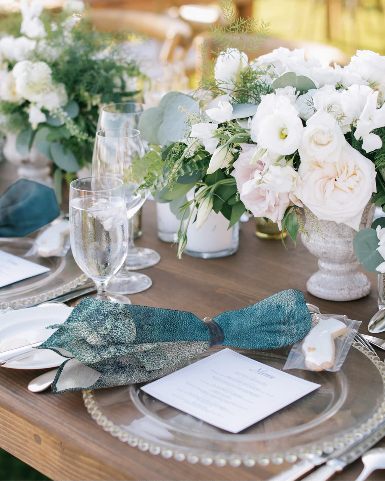 Turquoise Gray Cloth Napkins Set of 8, Geometric Teal and Grey Cocktail Napkins 20 x 20 Inch, Abstract Art Oil Painting Washable Reusable Dinner Table Napkins for Farmhouse Wedding Holiday Party