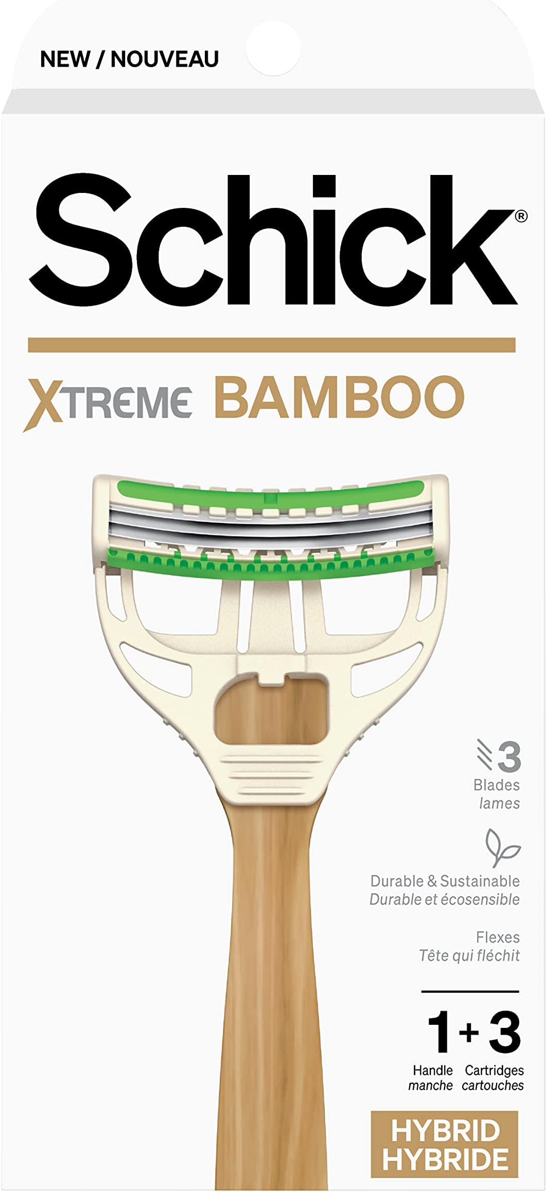 Schick Xtreme Bamboo Razor - Eco Friendly Disposable Razors, Bamboo Handle