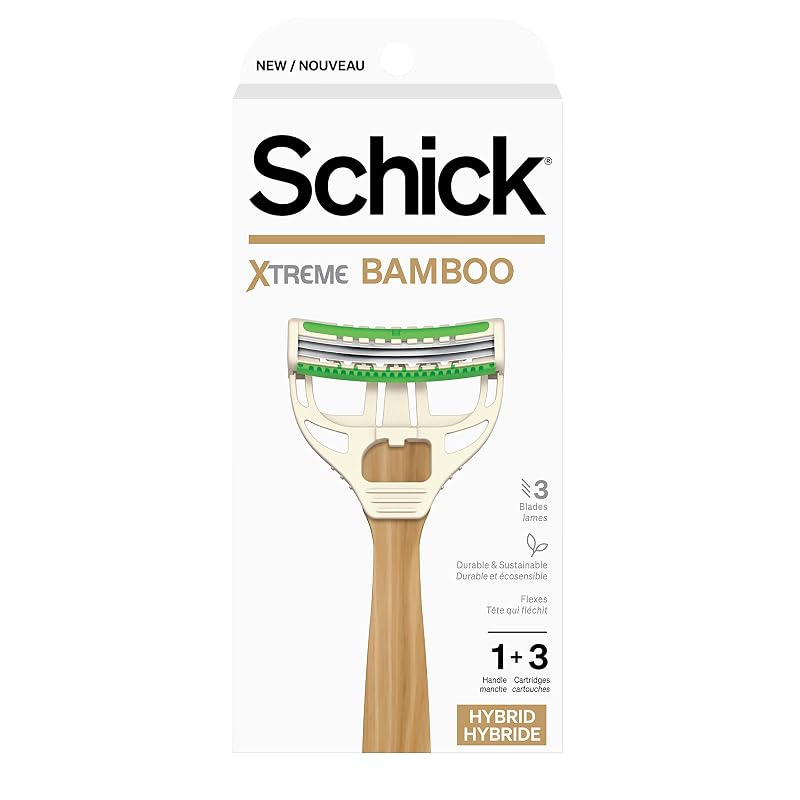 Aparelho de barbear descartável Schick Xtreme com cabo de bambu