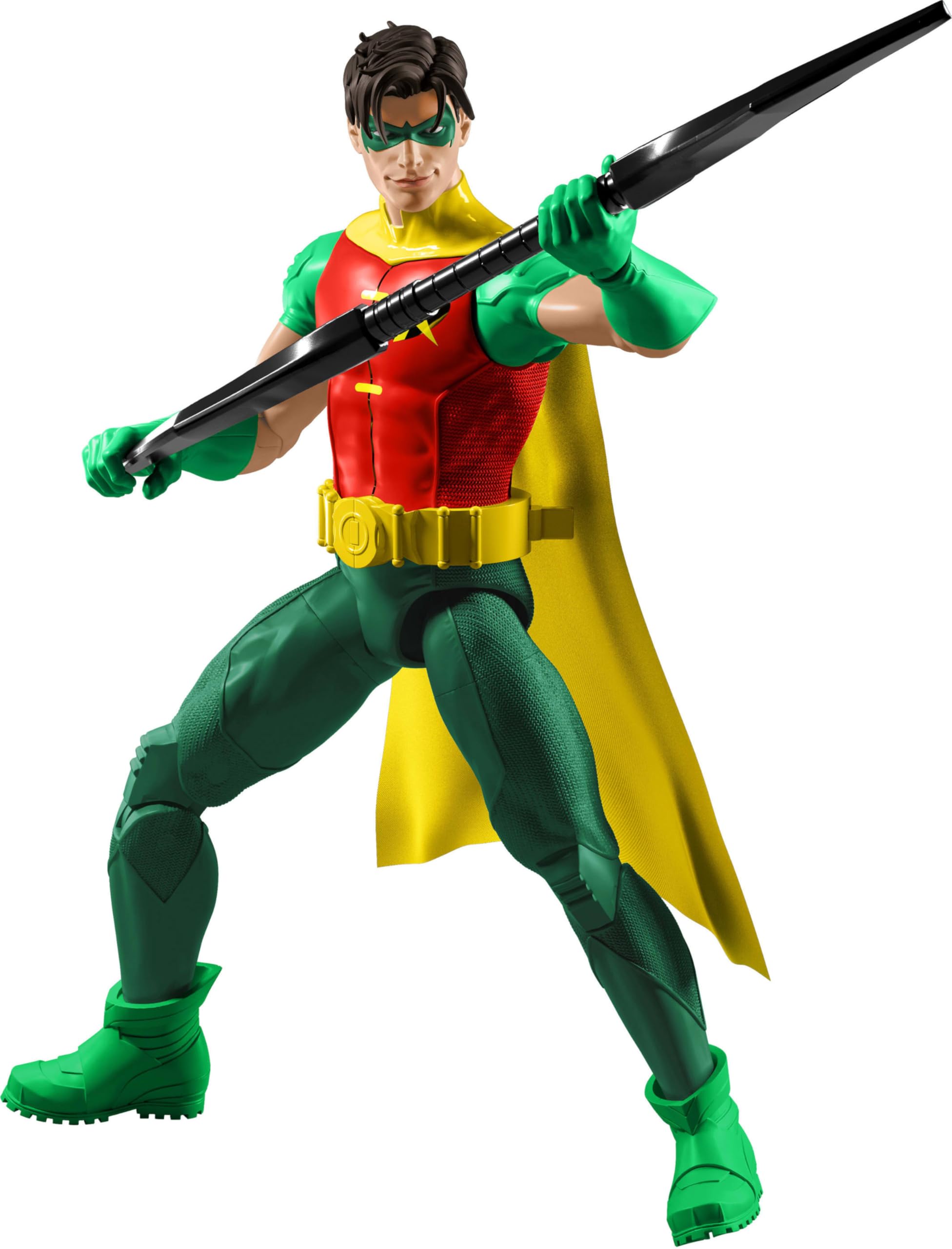 ​Mattel DC Premier 6.5 Inch Robin Action Figure Series 1, Detailed Super Hero Design 22 Articulations & Fabric Cape, Weapon Stand & Accessories, JMD96
