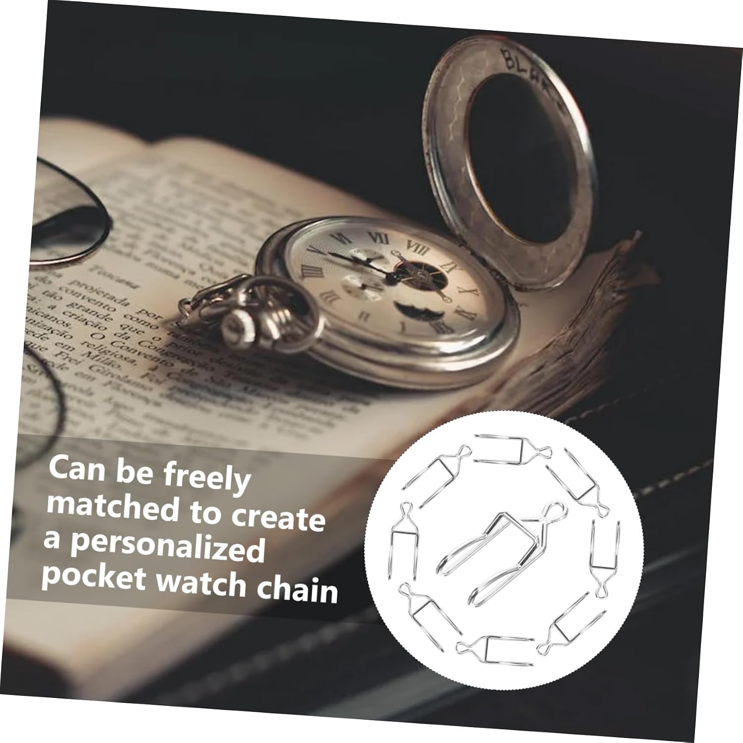 50pcs Pocket Watch Chain Clasps Iron Clips DIY Accessories for Pocket Watch Pants Cowboy Chains Smooth Edges Secure Fit Metal Clasps for Crafting and Repair