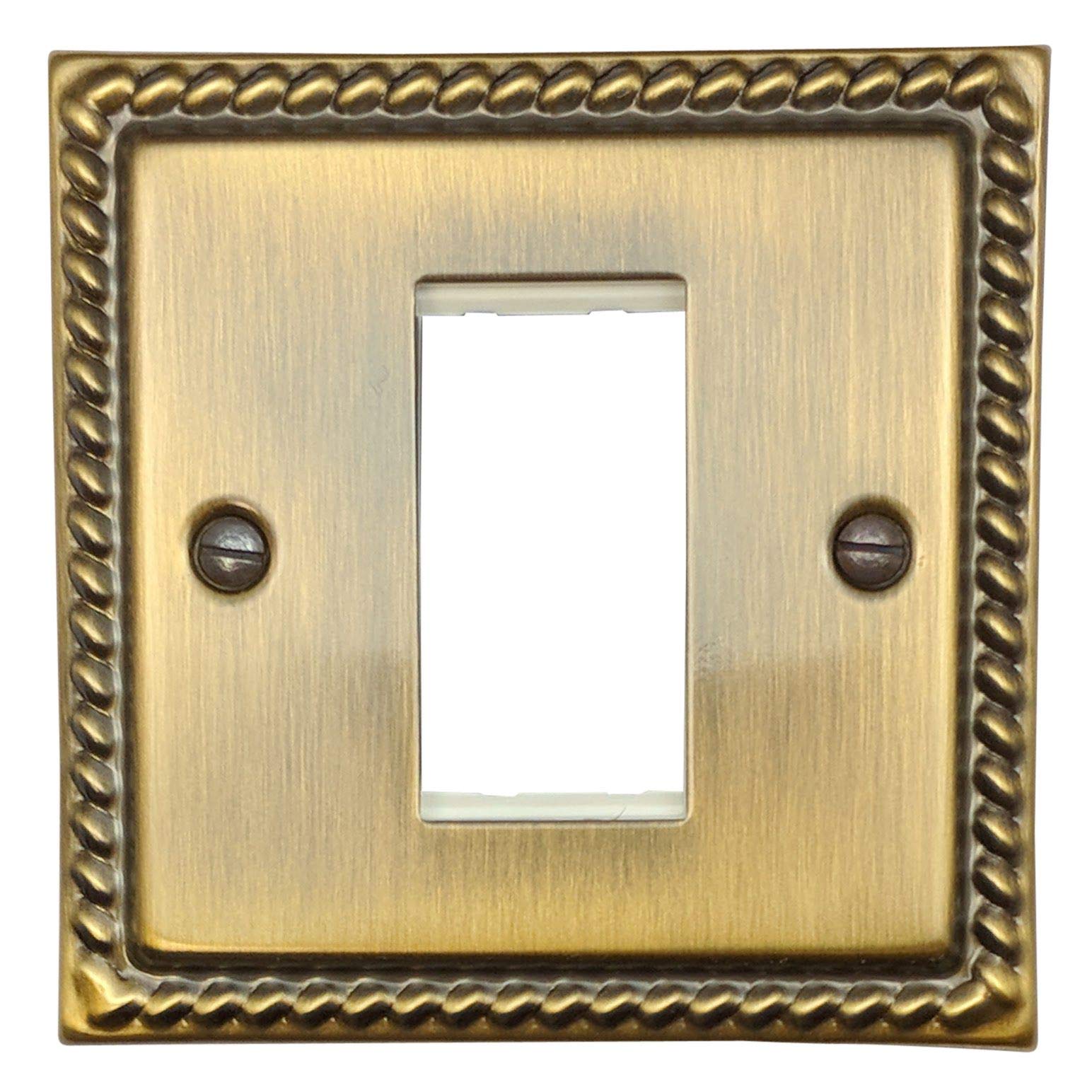 G&H Brassware Bronze G&H Mab161 Monarch Roped Antique 1 Gang 1 Euro Module Plate