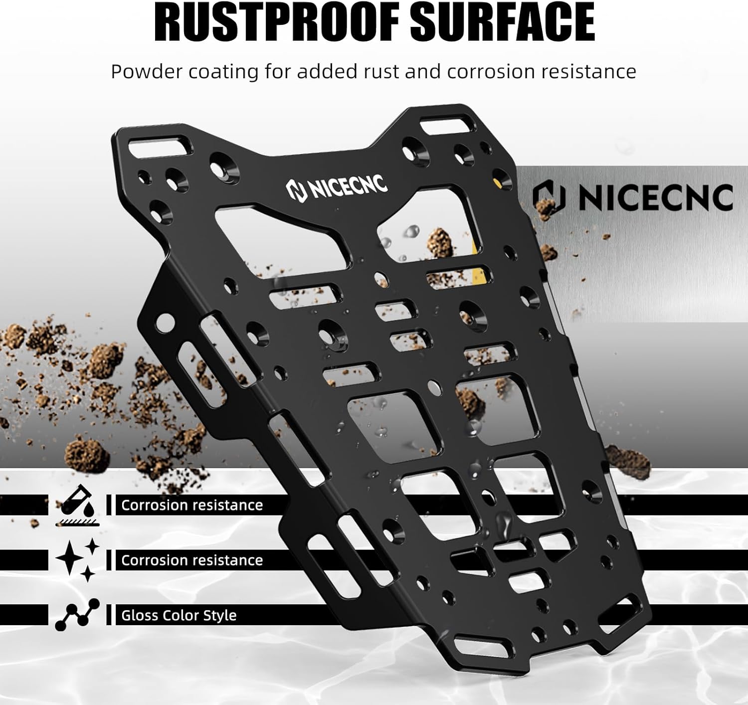 NICECNC Motorcycle Rear Luggage Rack Kit Back Luggage Rack Compatible with 790 Adventure 2019-2024, 890 Adventure 2020-2024, Black