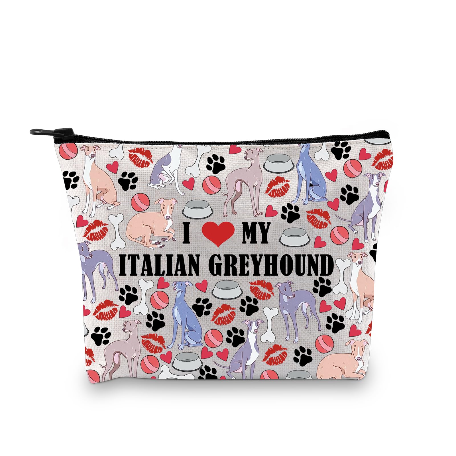G2TUP Italian Greyhound Lover Gift I Love My Italian Greyhound Makeup Bag Dog Mom Cosmetic Bag Italian Greyhound Owner Gift Dog Owner Gift (My Italian Greyhound MB)