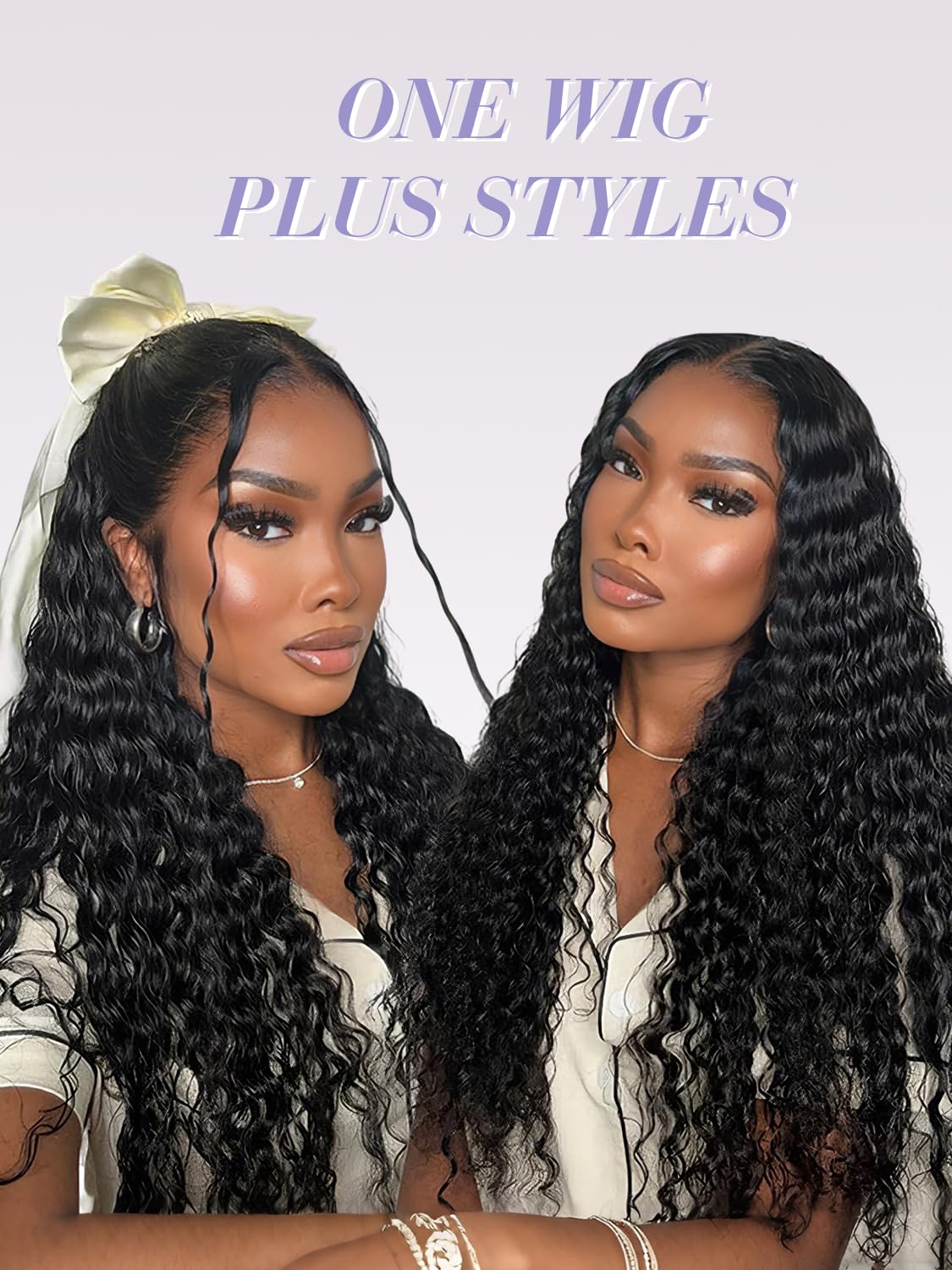Perruque Bresilienne Cheveux Humain Deep Wave 200% Densité 13X4 Perruque Femme Naturelle Bouclée sans colle Water Wave HD Lace Front Glueless Wig Human Hair For Women Couleur Naturelle 20 Pouces