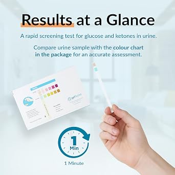 GetTested Diabetes Test (Glucose & Ketone), Instant Results At-Home Rapid Urine Test Kit for Hyperglycemia and DKA Risk Screening