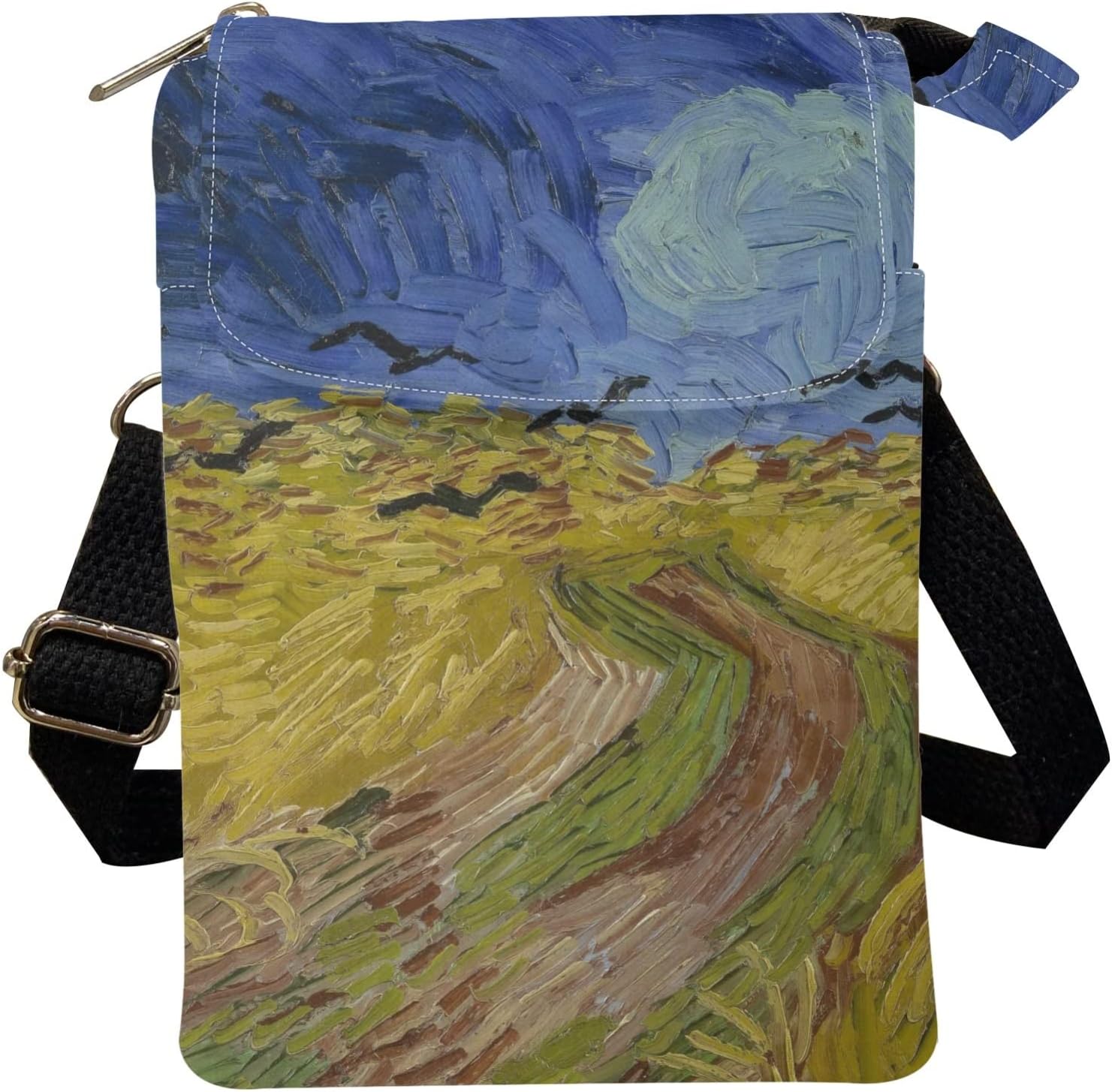 NAYINLANSmall Crossbody Bags for Women, Van Gogh Art 3D Print Lightweight Canvas Shoulder Bag