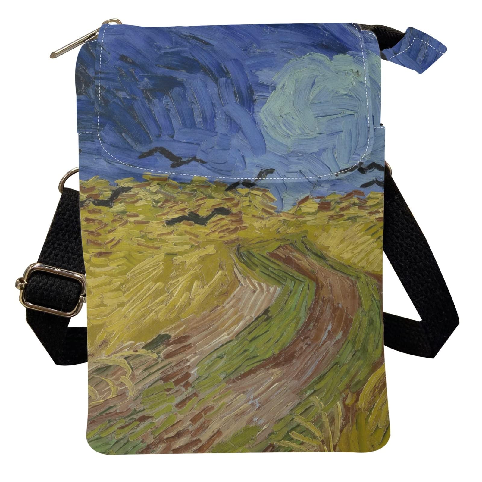 NAYINLANSmall Crossbody Bags for Women, Van Gogh Art 3D Print Lightweight Canvas Shoulder Bag
