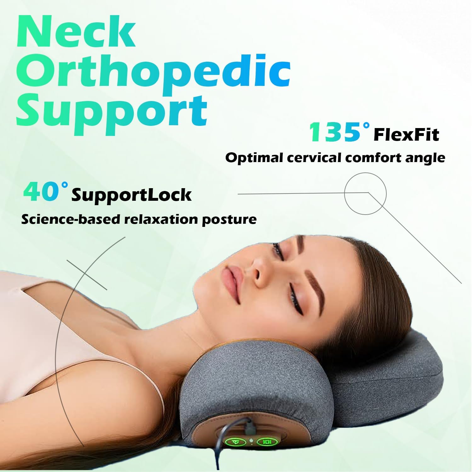 Non-Rechargeable 3-in-1 Neck Massager Pillow with Heat for Pain Relief Deep Tissue, Cervical Neck Pillow with Traction Massager,Dark Grey - Image 5