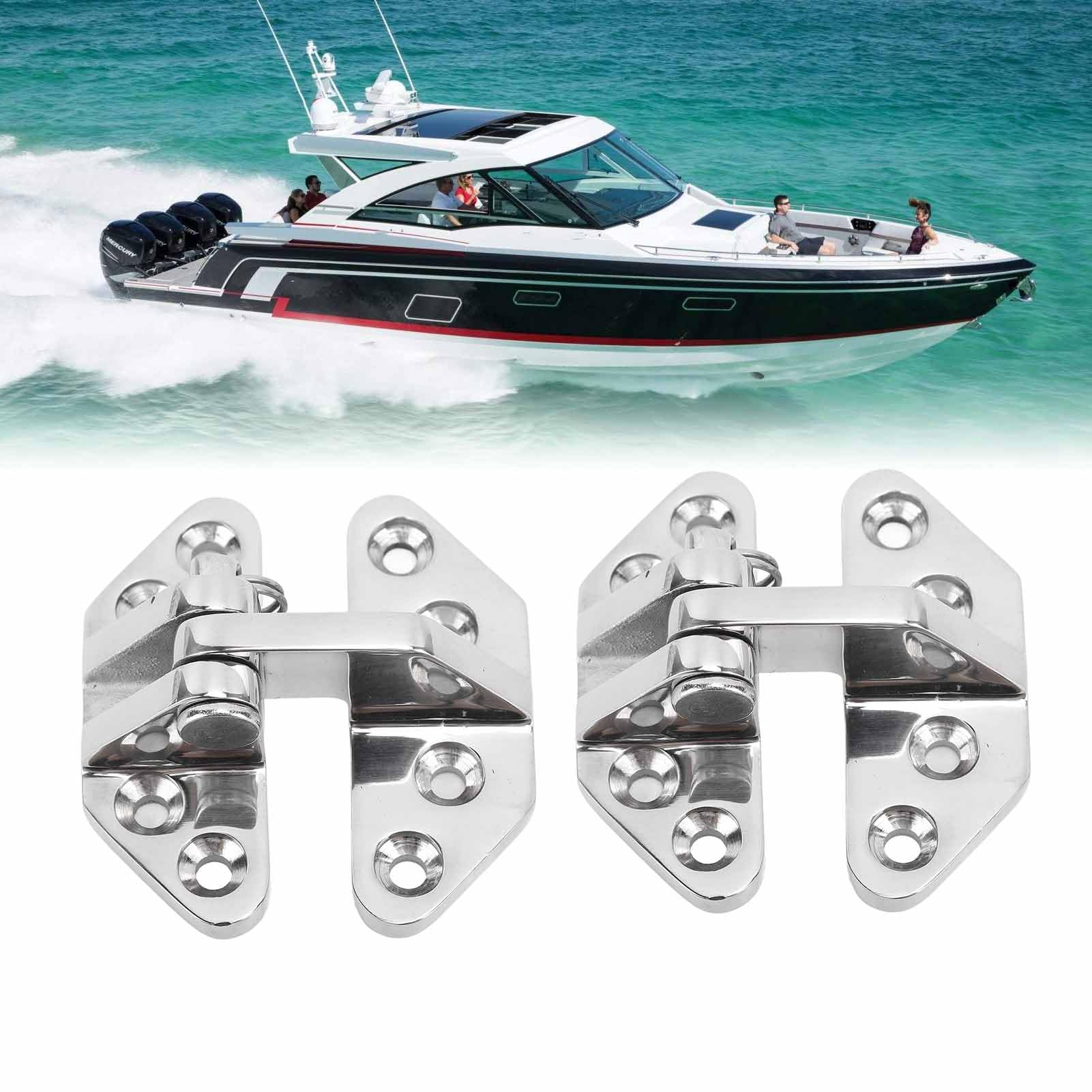 Bisagras para Escotilla de Barco, 4 Piezas Bisagras para Puerta de Barco Reemplazo de Bisagra de Escotilla de Acero Inoxidable para Yate Inflable de Barco Marino, 2.8 X 2.6