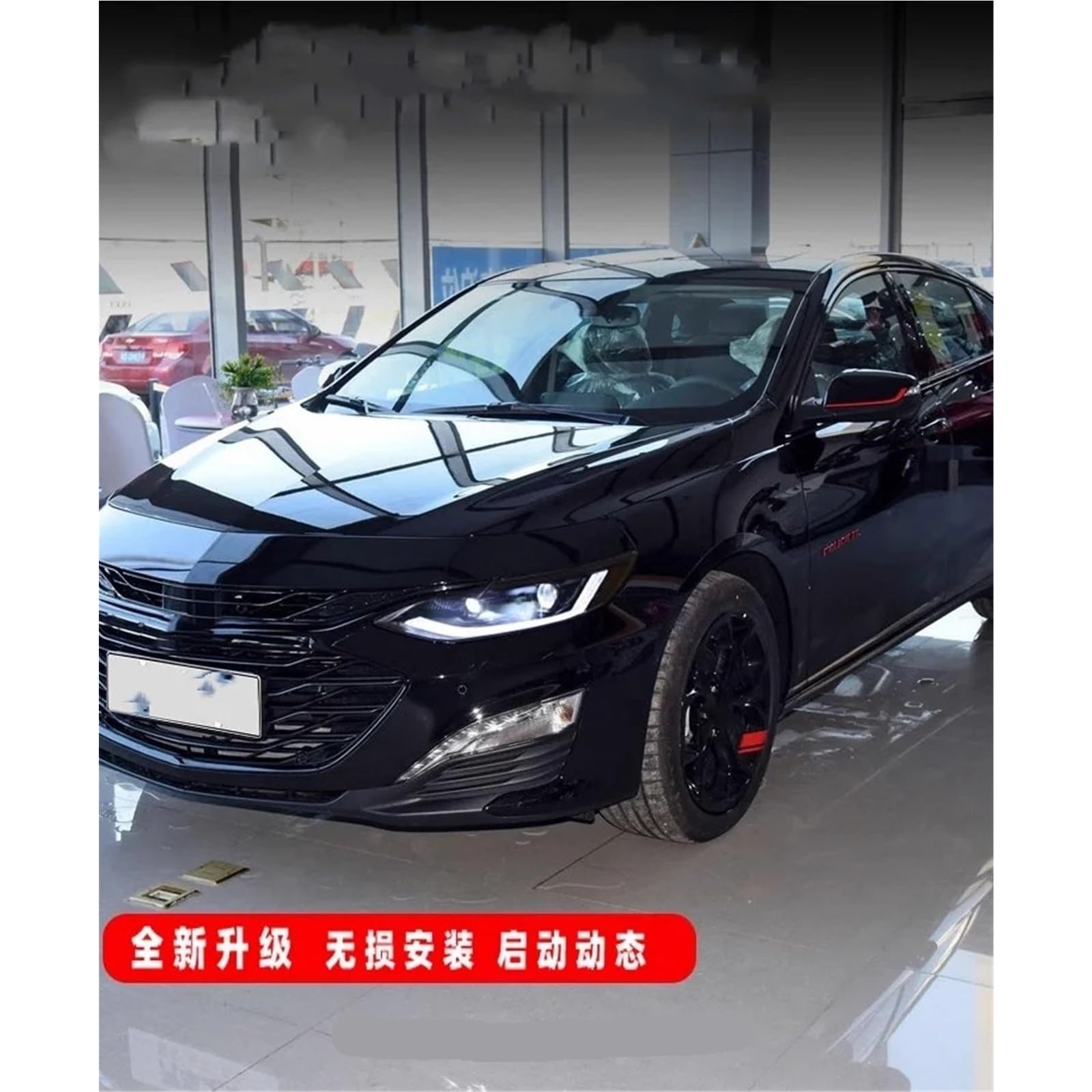 Gruppo Ottico Anteriore per Chevrolet Malibu 19-23 con Lente modificata, luci diurne e indicatori di direzione.