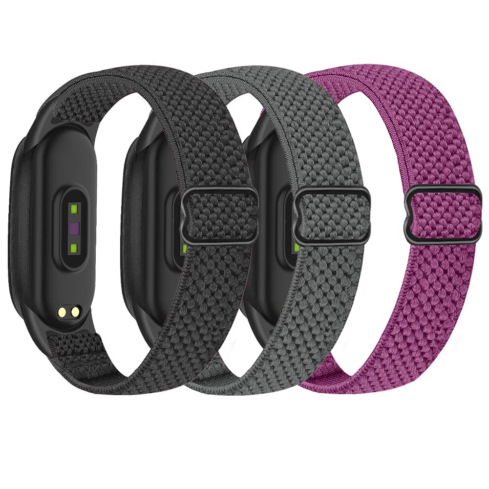 SHIJZWD Cinturino elastico compatibile con Xiaomi Mi Band 7/Mi Band 6/Mi Band 5/Amazfit Band 5, cinturini di ricambio regolabili in nylon per orologi sportivi per donne uomini