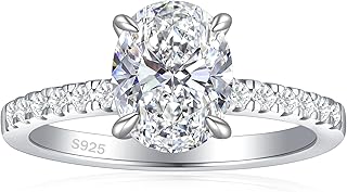 925 Sterling Silver Engagement Rings for Women Oval Cut Cubic Zirconia Wedding Promise Rings for Her Size 4-12.5