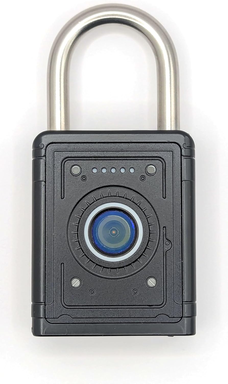 Rugged Waterproof Fingerprint Padlock, IP65 Biometric Security Lock with 9mm Stainless Steel Shackle, Black