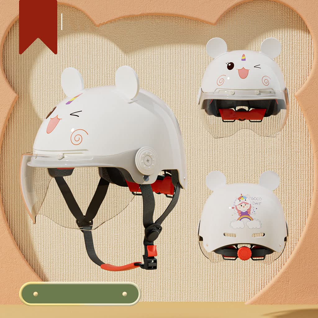 Street Boys and Girls Cycling Motorcycle Retro Helmet Ultralight Adjustable 3/4 Style Cute Printing Helmet,45-65CM,for Outdoor Vespa Scooter Cruiser Chopper Skateboard DOT Approved Helmet-K