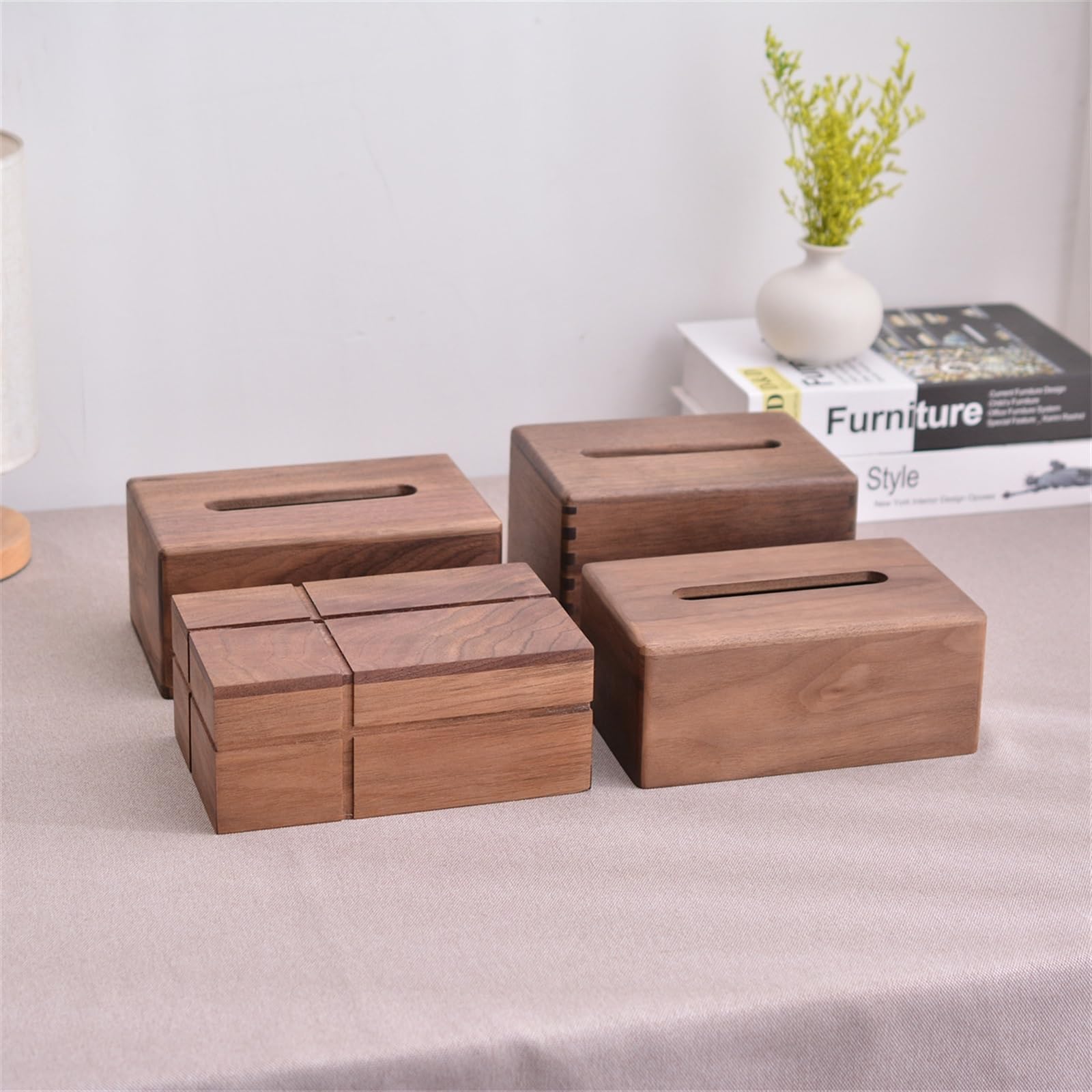 Box für Taschentücher Schwarze Walnuss-Papierschubladenbox, Wohnzimmer-Tischplatte, Couchtisch, Massivholz-Taschentuchbox, einfache Holz-Mahlzeiten-Taschentuch-Aufbewahrungsbox Taschentuch Box (Color