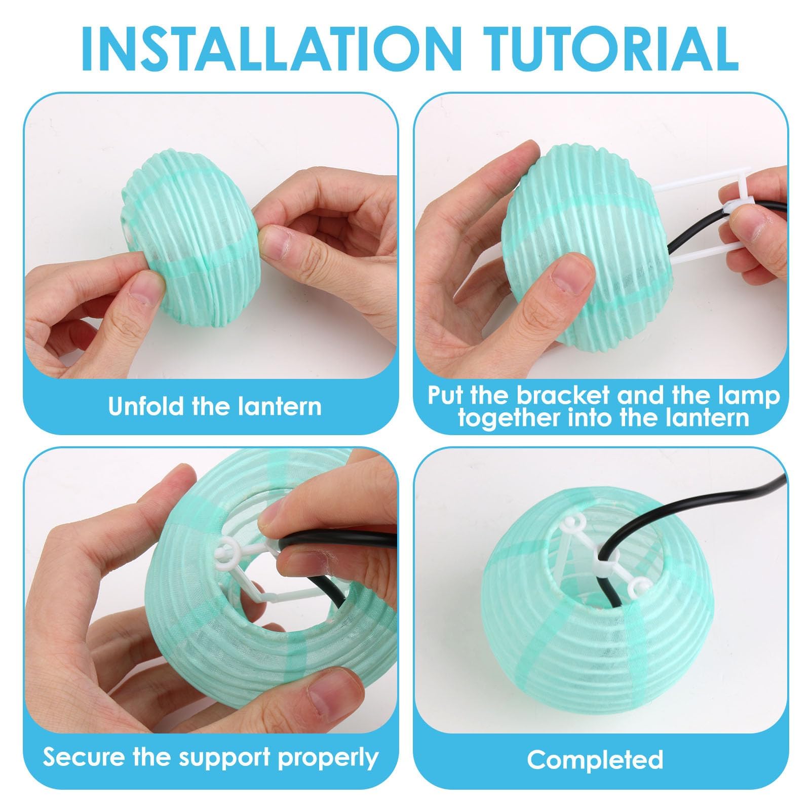 10Pcs 3In Mini Lanternes Rondes Lanterne Tissu Décoration