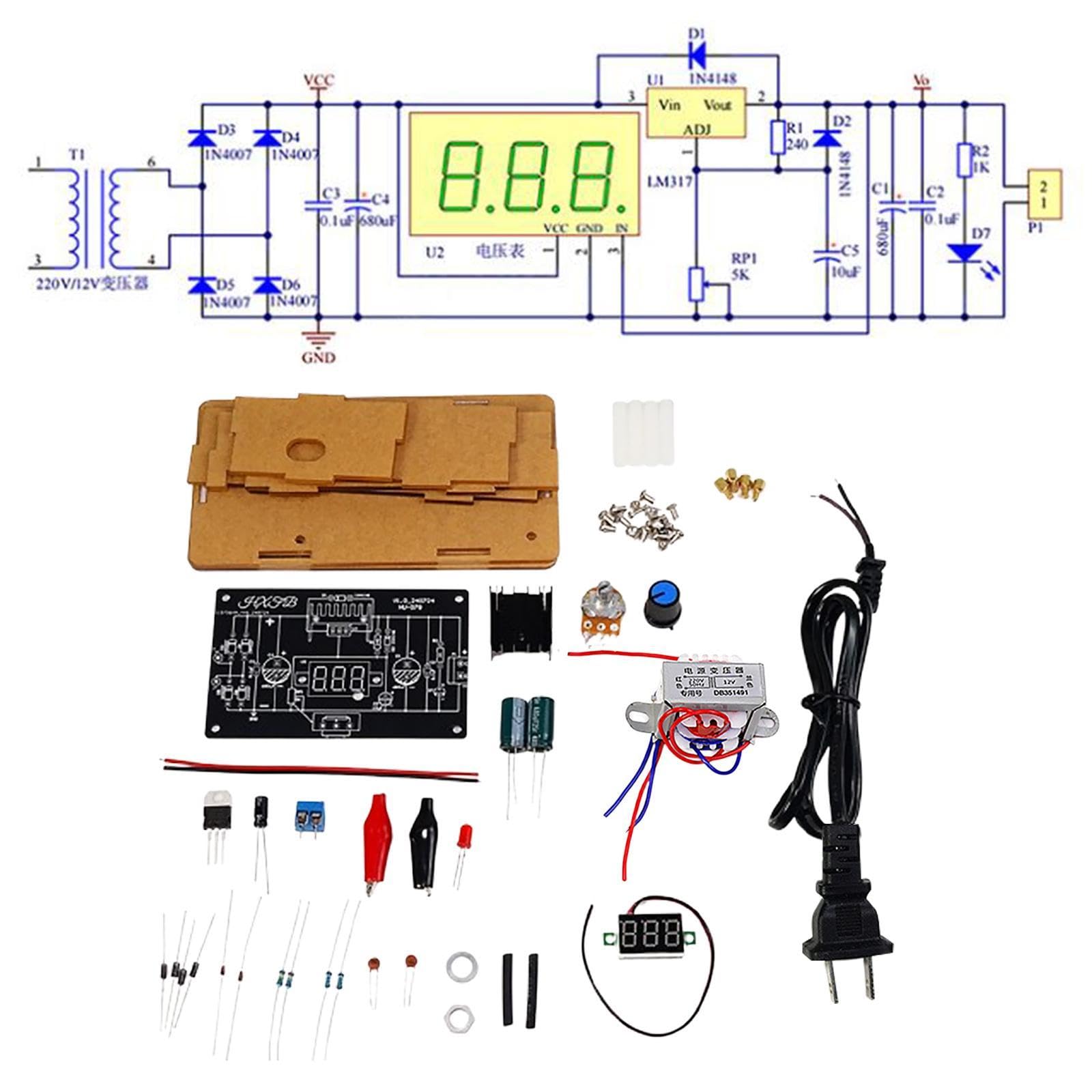 Milageto Adjustable Voltage Regulator Kit Welding Training Soldering Practice Kit Easy to Assemble Electronics Practice Set for Adults