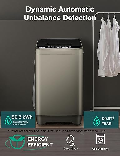 Miniatura 3 de Lavadora portátil  Lavadora portátil de 2.0 pies cúbicos completamente automática con pantalla LED, lavadora compacta ideal para apartamentos,