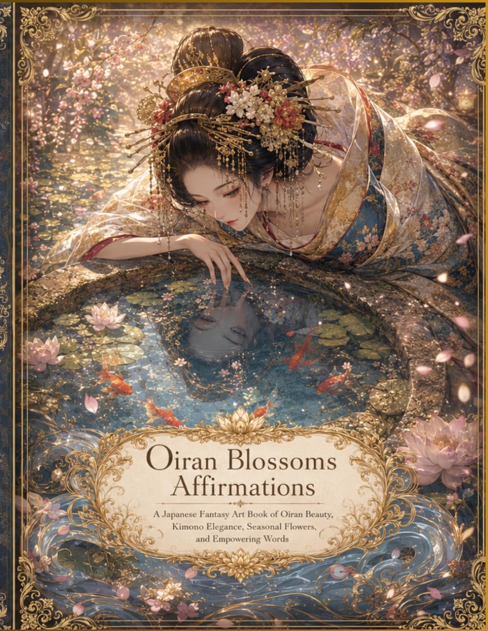 Oiran Blossoms Affirmations: A Japanese Fantasy Art Book of Oiran Beauty, Kimono Elegance, Seasonal Flowers, and Empowering Words (Mori no Akari Affirmation Art Book Series)