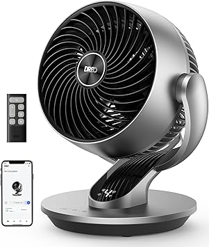DREO Smart Fan for Bedroom,120 Vertical and 90 Oscillating Fan with Remote/Voice, 13 Inch Height Quiet Air Circulator for Whole Room, 70 ft, 4 Speeds, 5 Modes, 12H Timer, Desk Fans for Home, Office