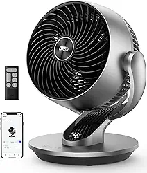 Dreo Ventilador circulador de ar inteligente para quarto, ventiladores silenciosos de 33.0 cm H, ventilador oscilante de 120° + 90° com controle remoto, potente 21,3 m, 4 velocidades, 5 modos,