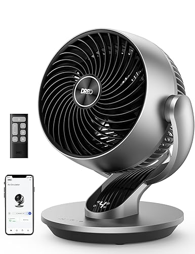 DREO Smart Fan for Bedroom,120° Vertical and 90° Oscillating Fan