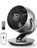 Dreo Smart Fan for Bedroom,120° Vertical and 90° Oscillating Fan with Remote/Voice, 13 Inch Height Quiet Air Circulator for Whole Room, 70 ft, 4 Speeds, 5 Modes, 12H Timer, Desk Fans for Home, Office