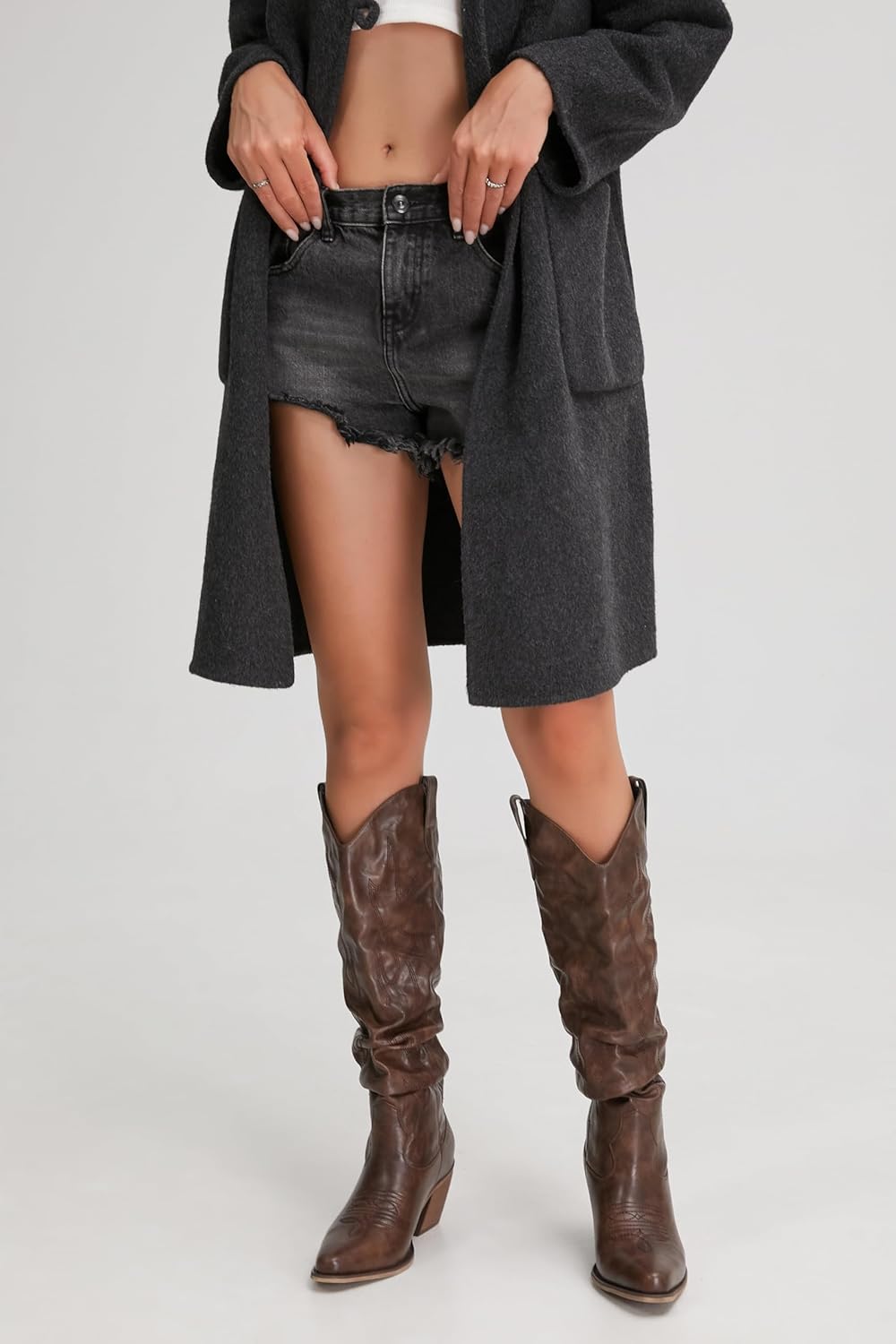 Cowboy Boots for Women Slouchy Knee High Cowgirl Boots Pointed Toe Western Cowboy Pull on Boot Fall Winter Boots - Image 6