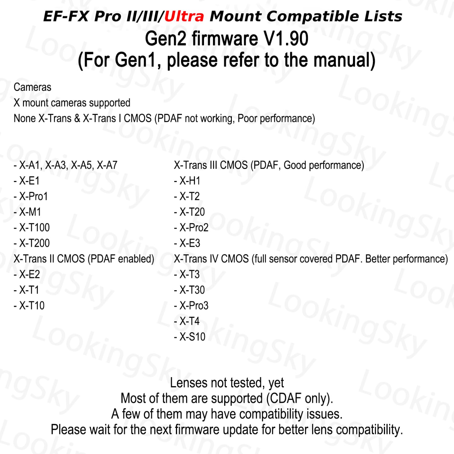 Fringer EF-FX Ultra Adaptateur d'objectif autofocus 0,74x EOS EF pour FX-Mount