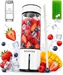 Mélangeur à smoothie portable Roseview avec bouteille en verre, mélangeur personnel sans fil, mini mélangeurs pour smoothies, mixeur portable, extracteur de jus, mélangeur USB rechargeable