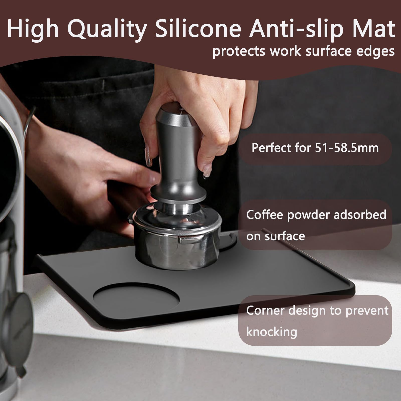 Tappetino In Silicone Per Espresso 205x150x35mm - Antiscivolo, Impermeabile, Proteggi Piano, Per Macchina Caffè E Macinino