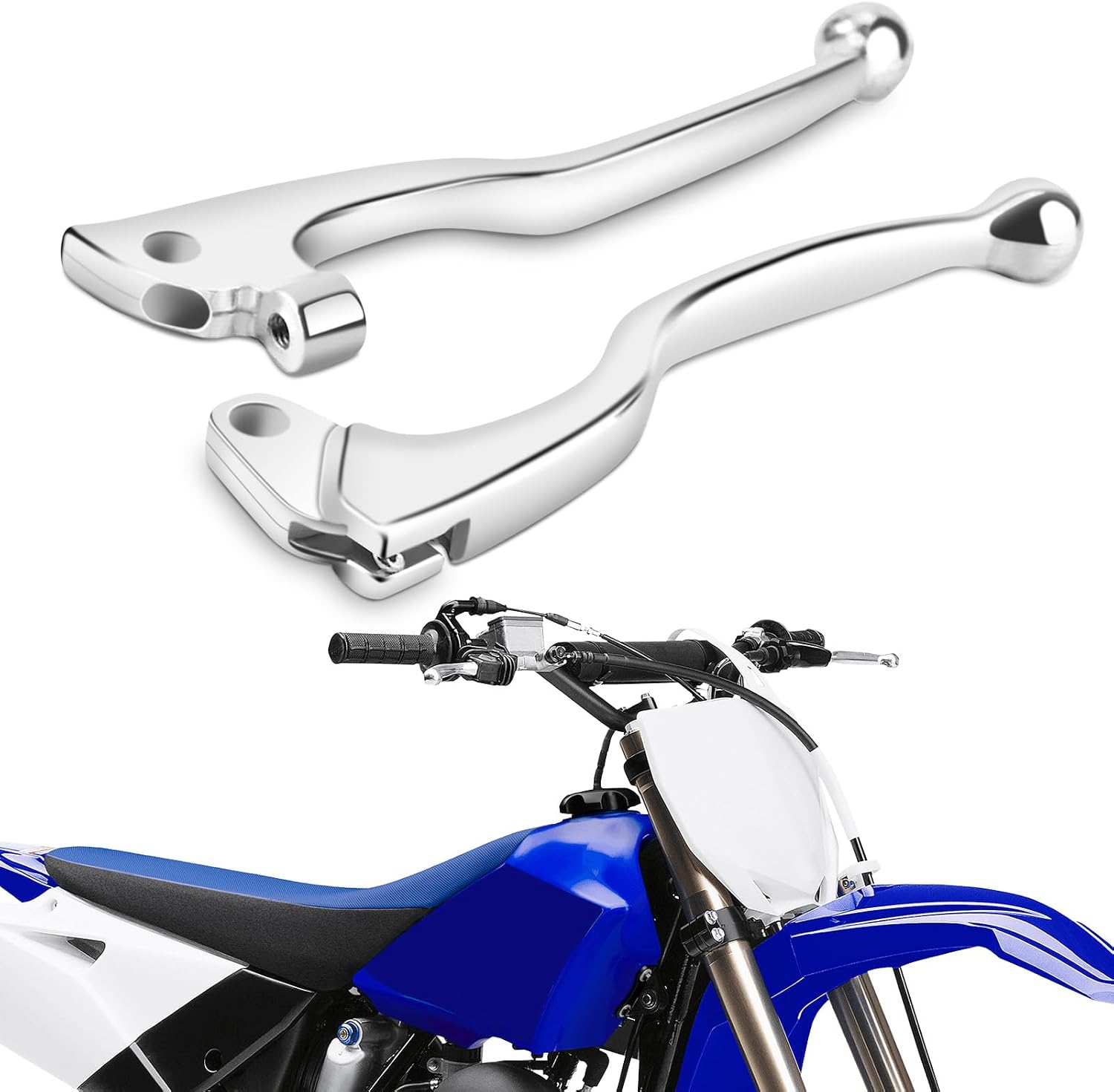 Acouto Motorcycle Clutch Brake Levers for TTR250/YZ80/YZ125/TW200/XT250/TT350/XT350, 1 Pair of Clutch and Brake Lever Handles Set