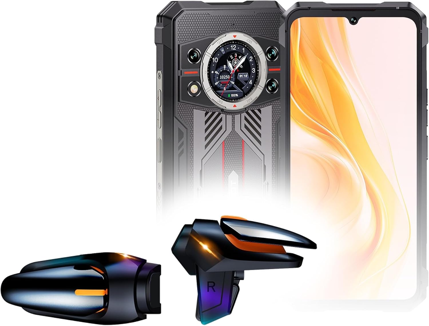 BoxWave Gaming Gear Compatible with Cubot Kingkong 11 - Touchscreen QuickTrigger Auto, Trigger Buttons Autofire Gaming Mobile FPS - Jet Black