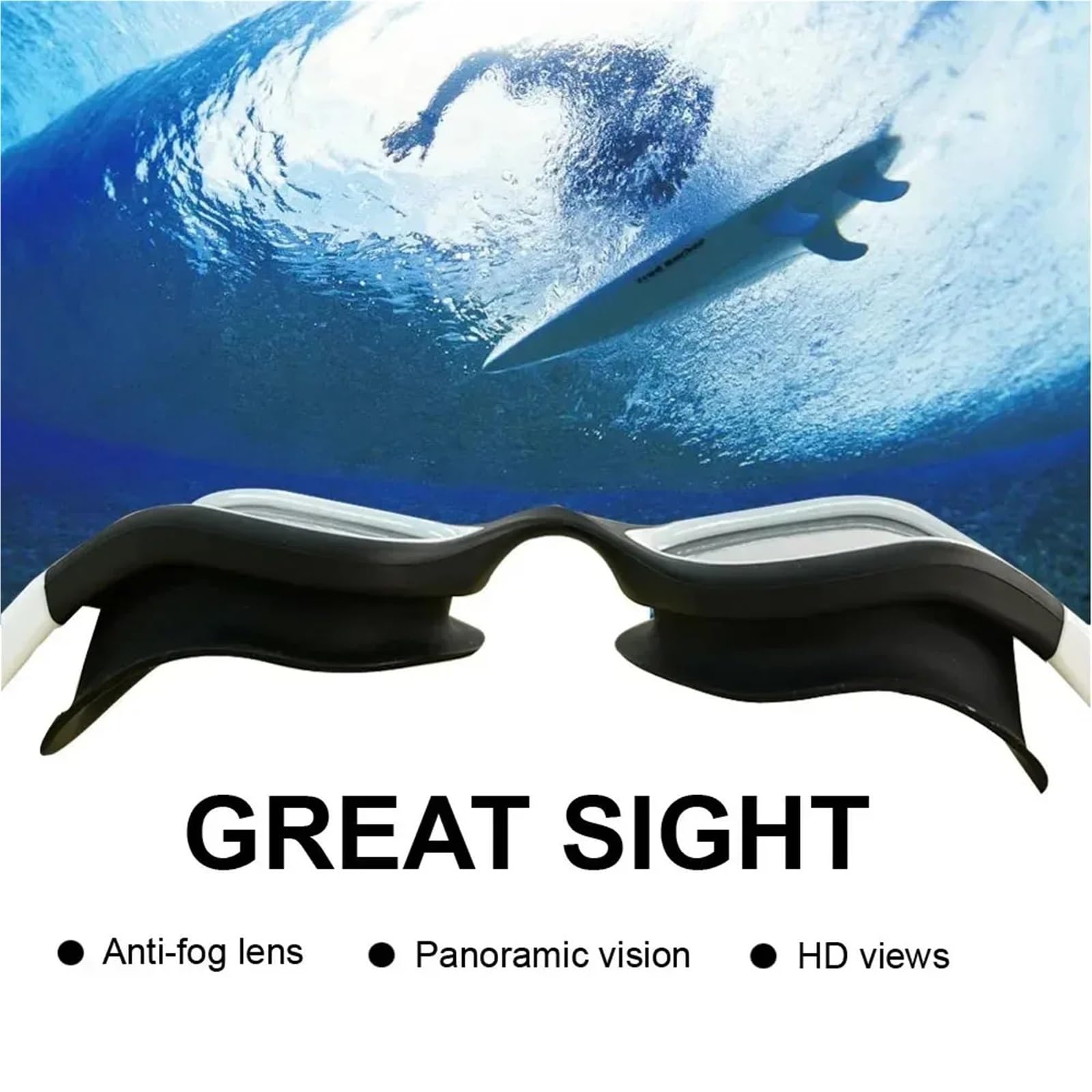 Occhialini Nuoto Uomo Lenti antiappannamento con protezione for uomo e donna, occhiali da nuoto in silicone impermeabili e regolabili, occhiali da nuoto polarizzati