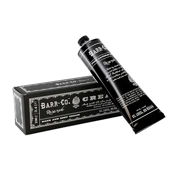 BARR-CO. Reserve Hand & Body Cream, 3.4 oz | Woody Patchouli & Nicotene Aroma, Body Cream for Dry Cracked Skin, Aging Crepey Skin, Moisturizing Shea Butter Cream