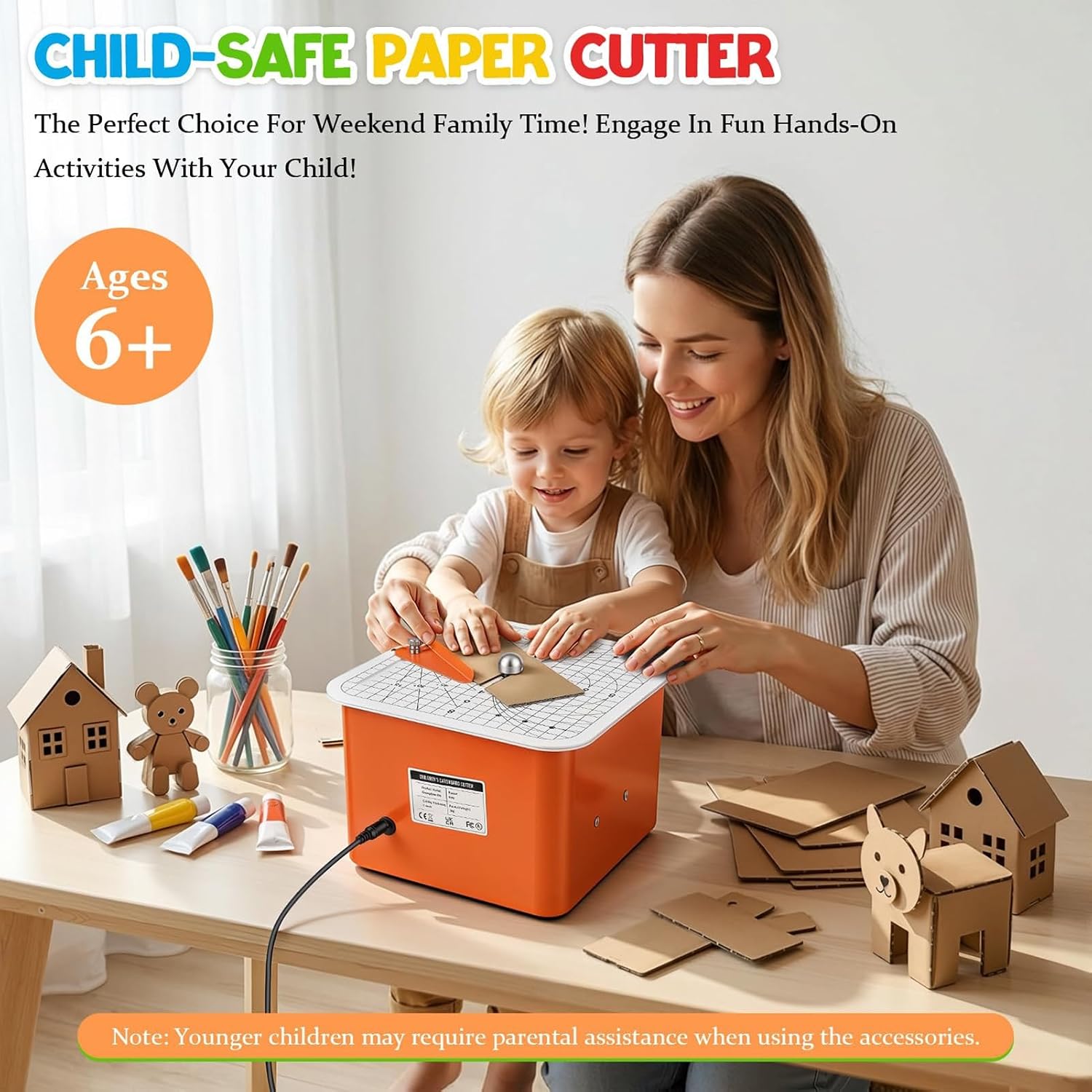 45w Safe Cardboard Cutter for Kids,Electric Chomp Saw with Bladeless Technology,Stem DIY Craft Tool,Precision Cutting for 4mm Thick Cardboard, for 3D Models & School Projects