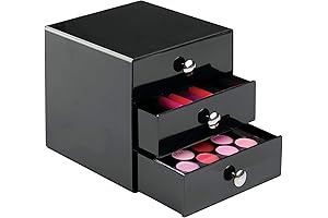 iDesign 3-Drawer Plastic Vanity Organizer in Black: Your Space-Saving Storage Solution in Drawer Black
