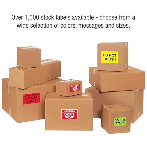 Miniatura 3 de Tape Logic Aviditi Tape Logic - Adhesivo adhesivo de advertencia rojoblanco, para envío, manipulación, embalaje y mudanza (1 rollo de 500 etiquetas)