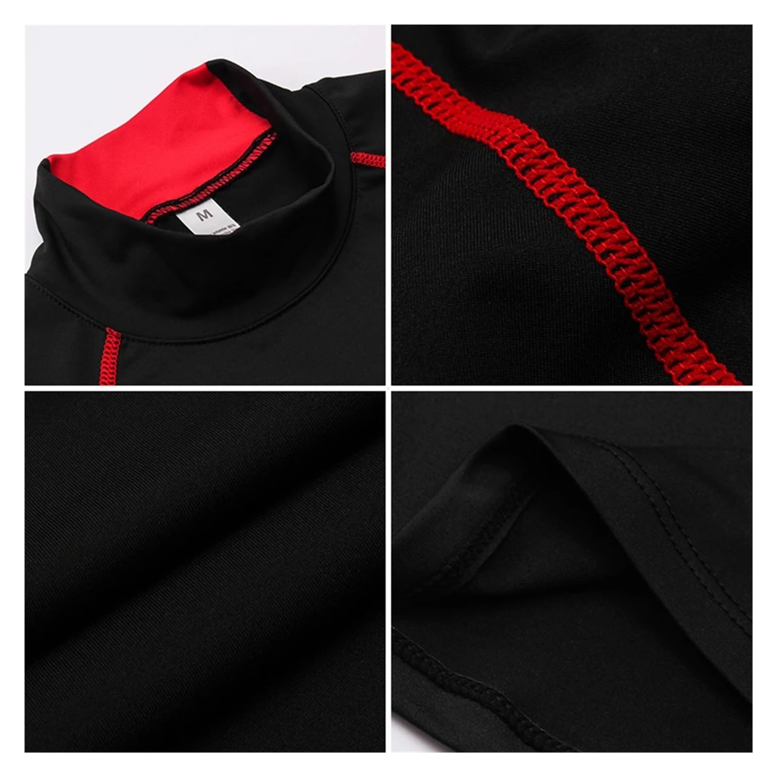 Camisas de compresión Manga Larga con Cuello for Hombre, protección Solar Fresca y Seca, Medias Deportivas, Camisetas for Correr Gimnasio