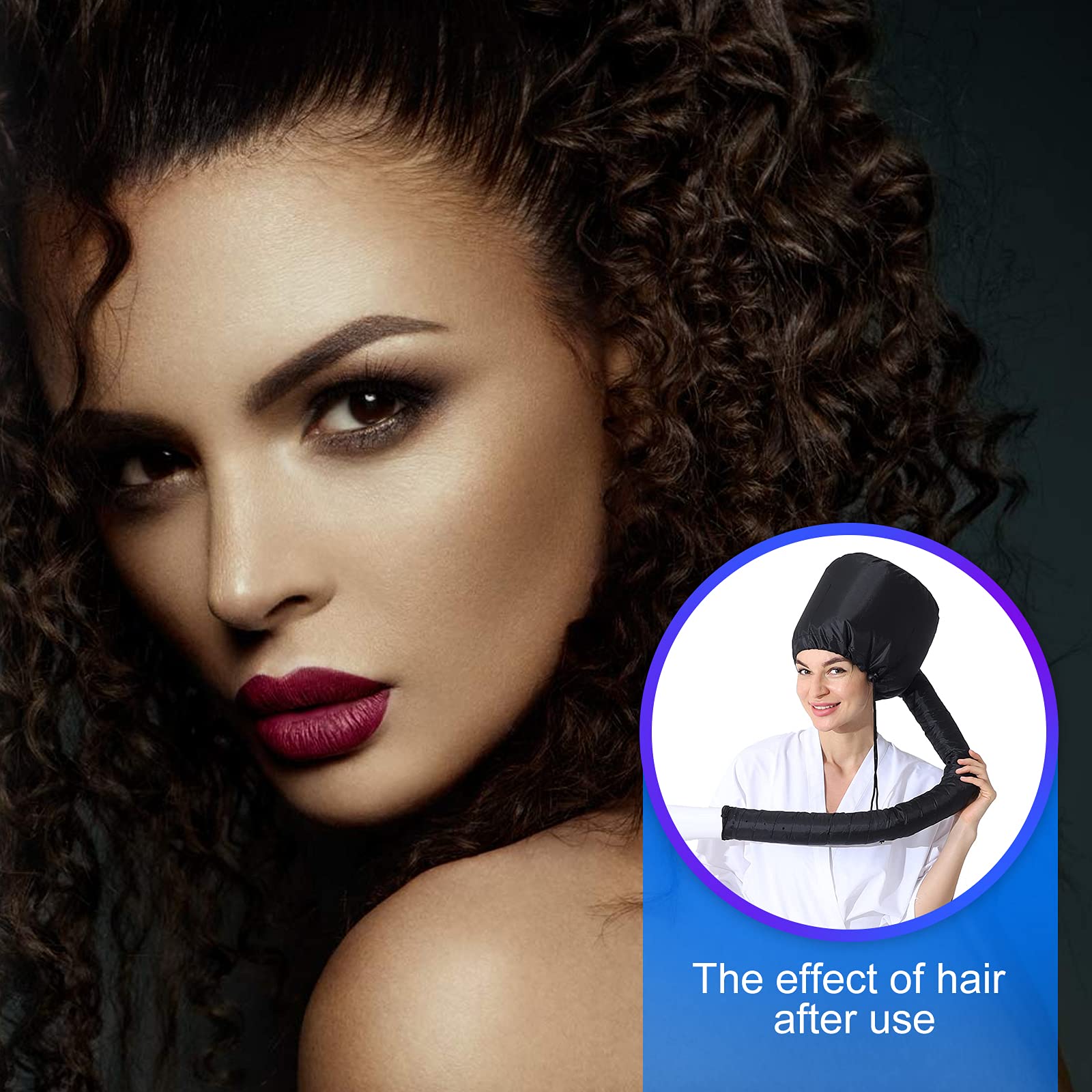 Accesorio de secador de pelo suave con manguera, acelera el secado completo del cabello, no daña el cabello, fácil de usar, adecuado para todas las formas de cabeza 6