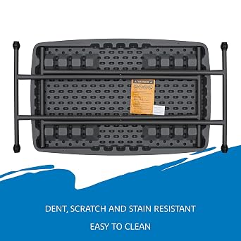 Iceberg IndestrucTable Classic Personal Folding Table, Charcoal, 30' x 20