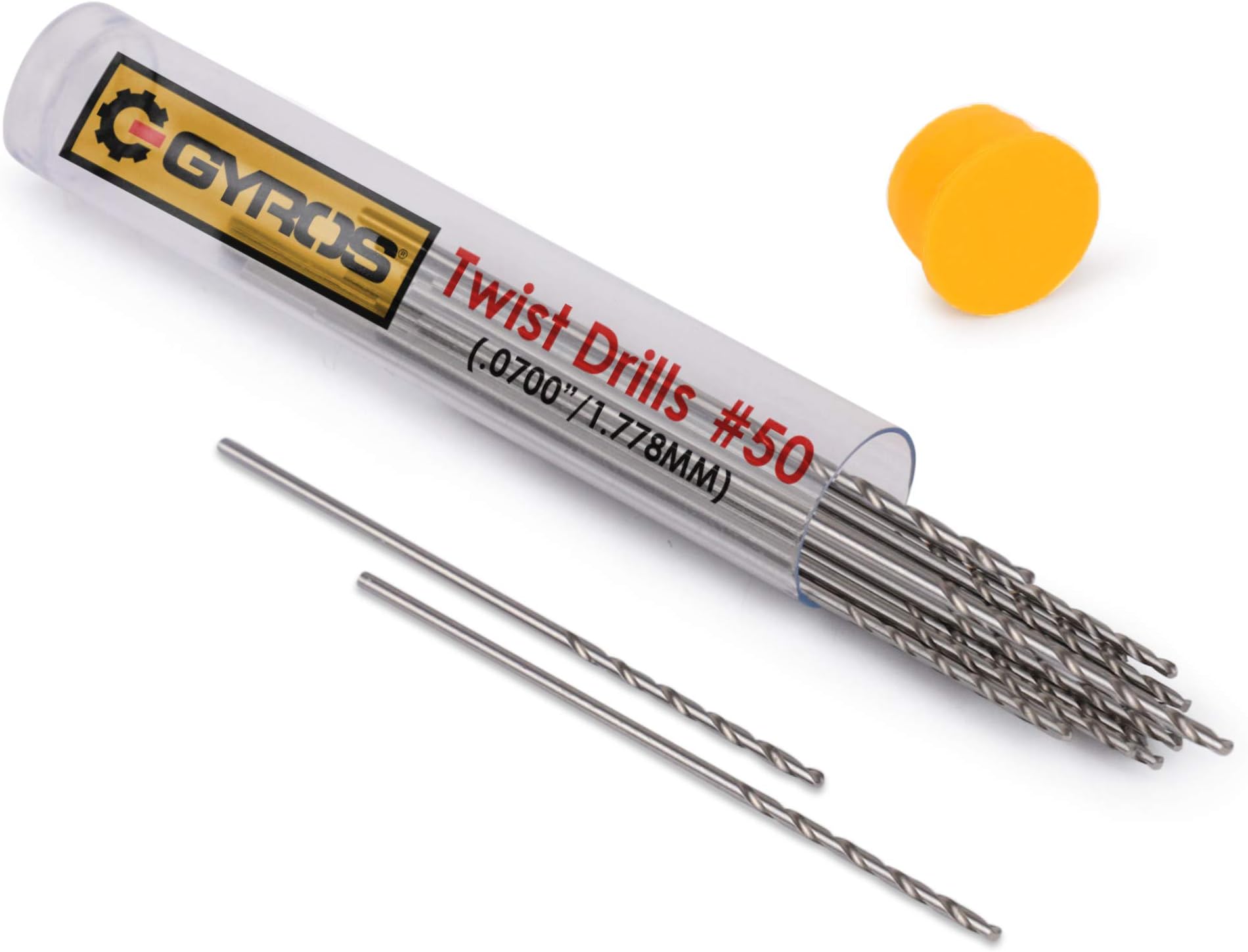GYROS 12 PCS #50 Micro Drill Bit Set – Small Drill Bits for Jewelry, Plastic, Resin, & Soft Metal – Carbon Steel Wire Gauge Mini Twist Drill Bit Set for Pin Vise Hand Drill & Rotary Tool