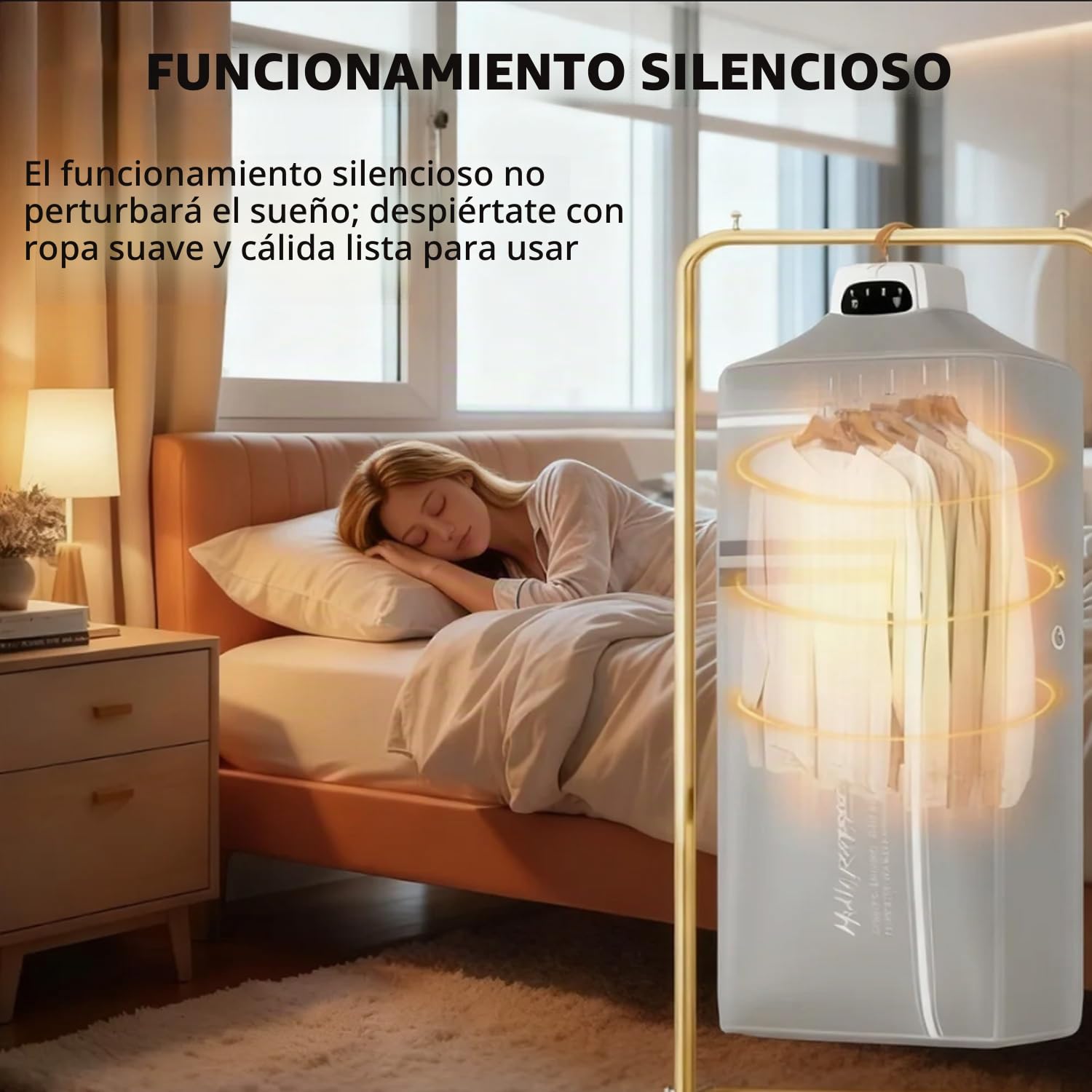 Secadora de ropa portátil, 600 W, plegable, minimáquina de secado con bolsa de secado, secadora de aire caliente eléctrica pequeña con secado de 360°, diseño de ranura de 7 niveles, mini secadora para