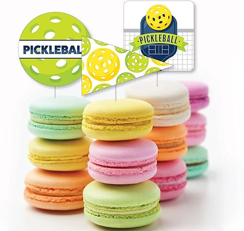 Miniatura 3 de Big Dot of Happiness Let's Rally - Pickleball - Recortes de fiesta de cumpleaños o jubilación en forma de bricolaje, 24 unidades