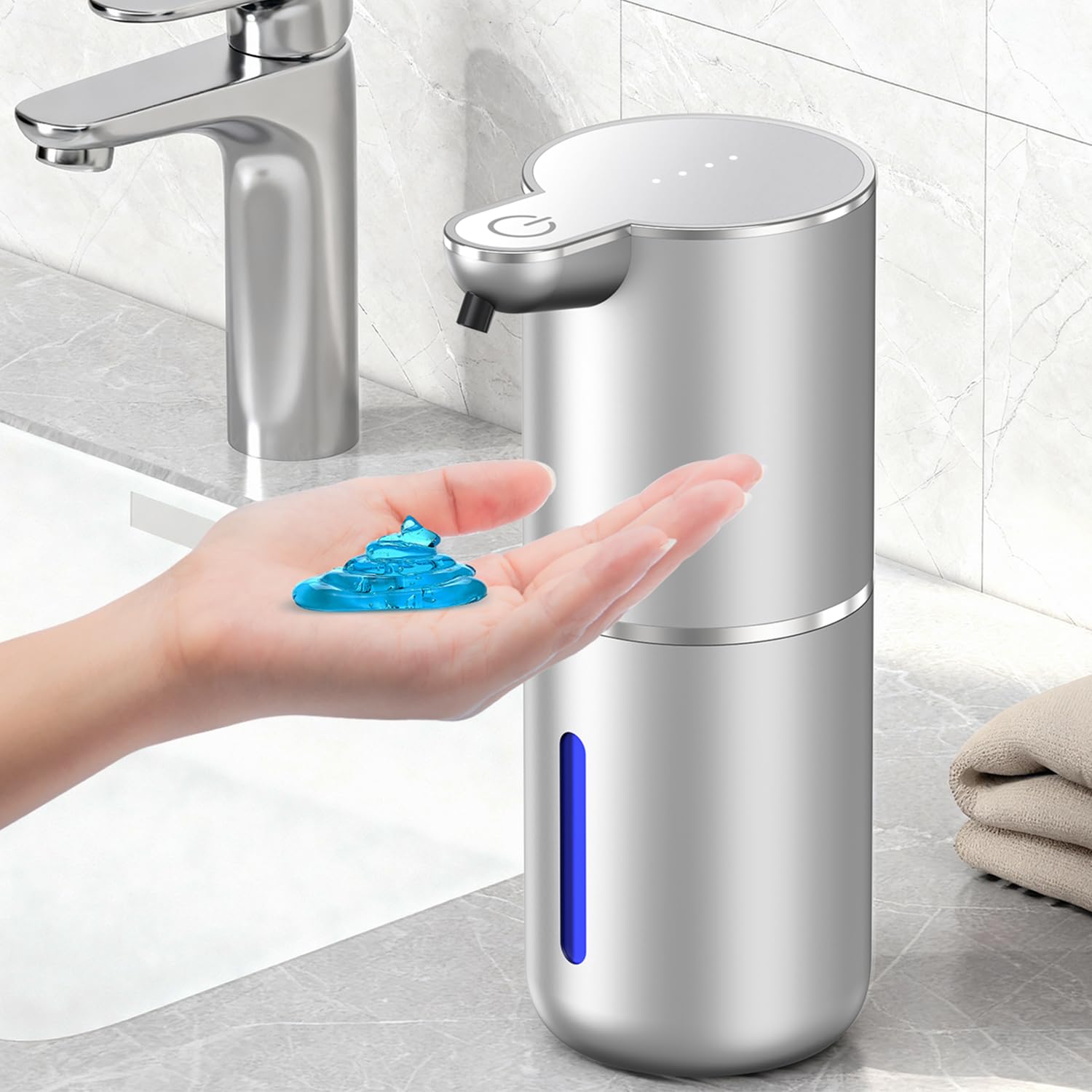 Seifenspender Automatisch,380ml Elektrischer Wandmontage Berührungsloser Seifenspender mit Sensor,USB Wiederaufladbar IPX5 Wasserdicht für Bad,Küche