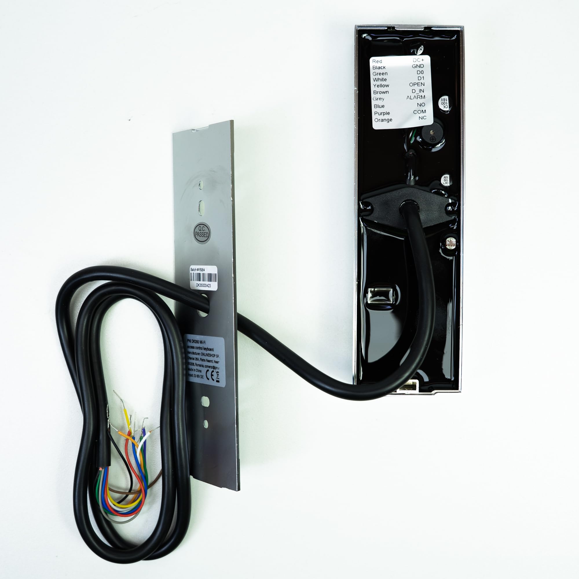 PNI Tastiera del controllo di accesso DK350 con Wi-Fi, carta di accesso, impronta digitale, PIN, tocco, IP66, applicazione di Tuya